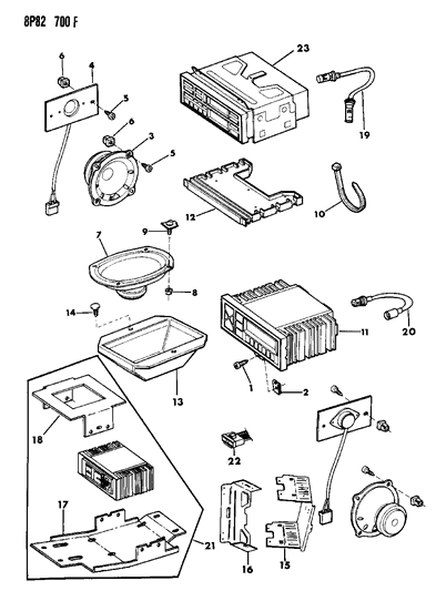1992 Dodge Monaco Radio & Speakers Diagram 1 - Thumbnail