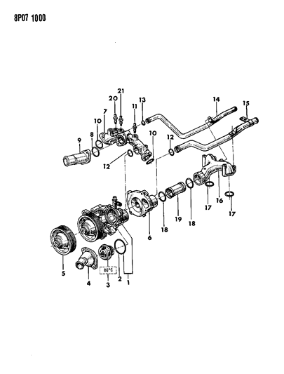 1992 Dodge Monaco Water Pump Diagram for J1466241