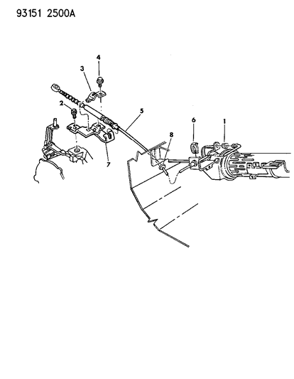 1993 Chrysler New Yorker Salon Controls, Gearshift, Column Shaft Diagram