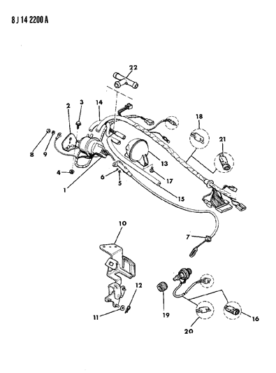 1988 Jeep Wrangler Speed Control - Engine Compartment Components Diagram 2 - Thumbnail