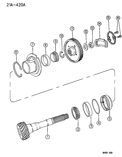 1994 Dodge Shadow Shaft - Transfer Diagram 1 - Thumbnail