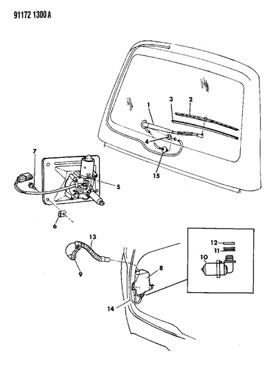 1991 Dodge Caravan Wiper Blade Diagram for 4638751