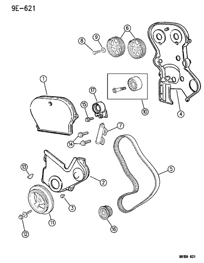 1996 Dodge Caravan Front Cover, Lower Outer Diagram for 4663459