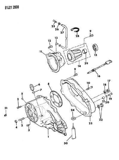 1986 Jeep Comanche Case, Extension & Miscellaneous Parts Diagram 1 - Thumbnail
