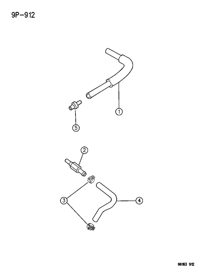 1996 Chrysler Cirrus Crankcase Ventilation Diagram 1 - Thumbnail