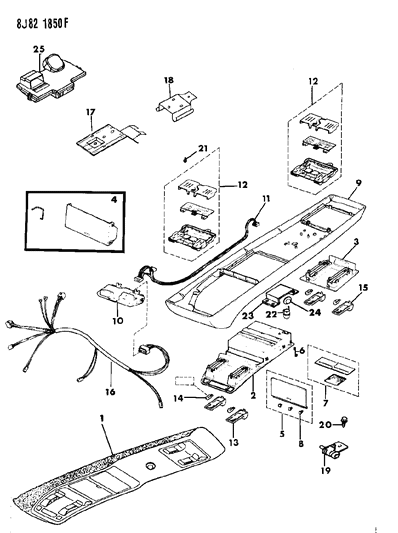 1990 Jeep Wagoneer Lens, Switch Front, Right Diagram for 4507896