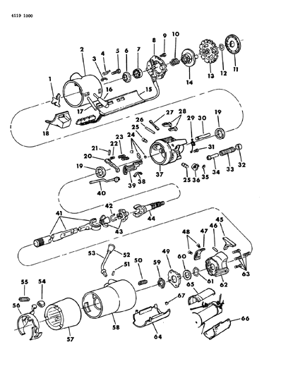 1984 Dodge Caravan Actuator, Ignition Switch W/O Console Diagram for 4188486