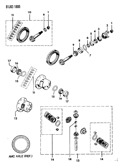 1986 Jeep Comanche Differential & Gears Diagram 1 - Thumbnail