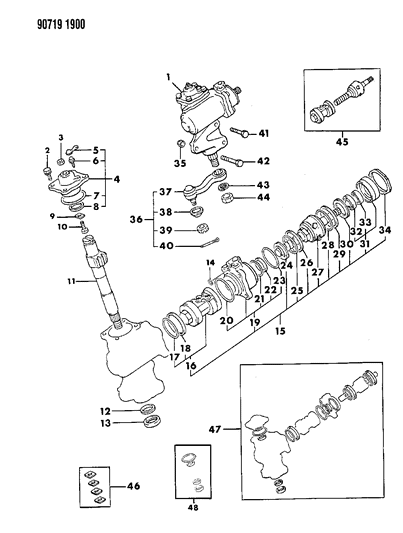 1990 Dodge Ram 50 Pitman Arm Diagram for MB598380