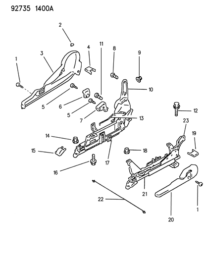 1994 Dodge Colt Seat Adjuster Diagram 2 - Thumbnail