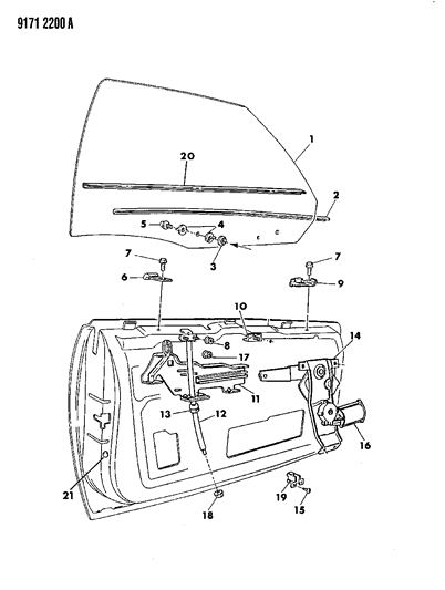 1989 Chrysler TC Maserati Belt Weatherstrip, Outer Diagram for 4480623