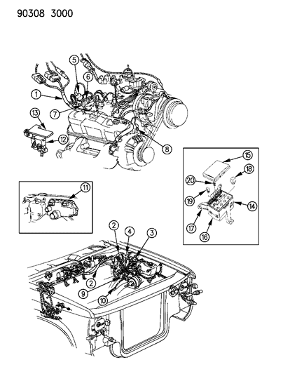 1990 Dodge Dakota Temperature Sending Unit Diagram for 56027011