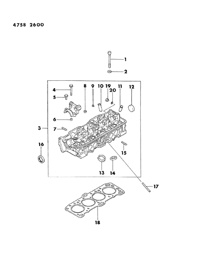 1984 Dodge Ram 50 Push Rod, Fuel Pump Diagram for MD040515