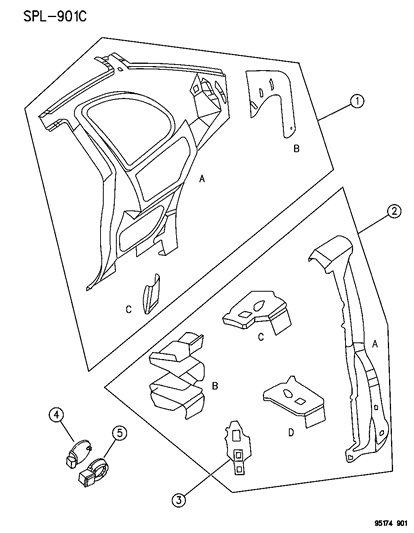 1995 Dodge Neon Quarter Panel Diagram 2 - Thumbnail