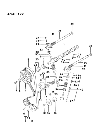 1984 Dodge Colt Camshaft & Valves Diagram 3 - Thumbnail