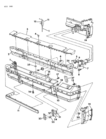 1984 Chrysler Executive Sedan Energy Absorber Diagram for 4194740