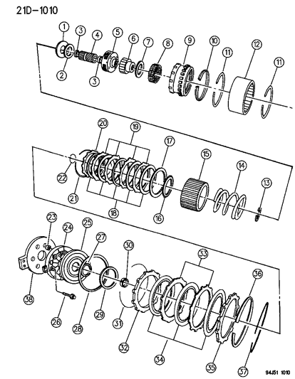 1994 Jeep Grand Cherokee Clutch , Overdrive With Gear Train Diagram 2 - Thumbnail