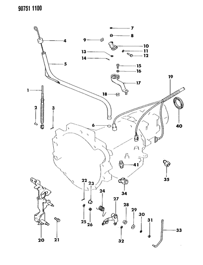 1990 Dodge Ram 50 Transmission Miscellaneous Attaching Parts Diagram