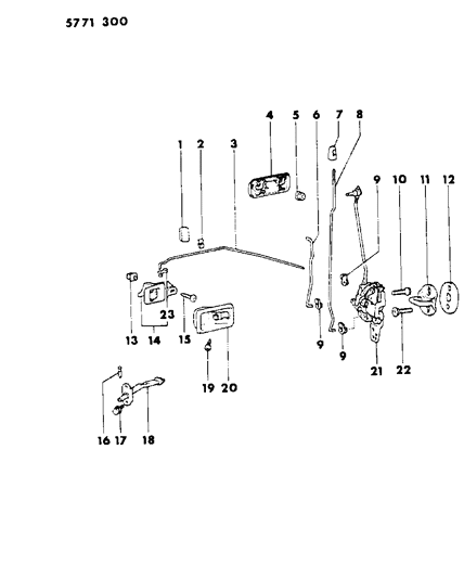 1986 Dodge Colt Door, Front Handles, Locks And Controls Diagram 2 - Thumbnail