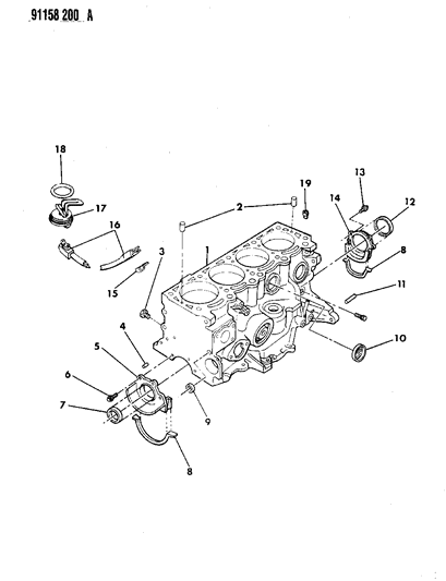 1991 Dodge Shadow Cylinder Block Diagram 1 - Thumbnail