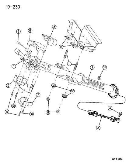 1996 Dodge Viper Column Assembly & Mounting Diagram 2 - Thumbnail