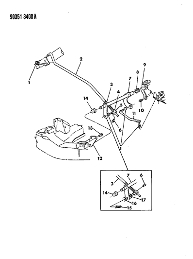 1992 Dodge Ram Wagon Controls, Gearshift, Lower Diagram 2 - Thumbnail