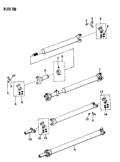 1986 Jeep Comanche Rear Propeller Shaft Diagram 2 - Thumbnail