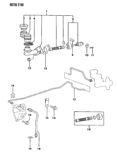 1990 Dodge Colt Clutch Master Cylinder Diagram 2 - Thumbnail