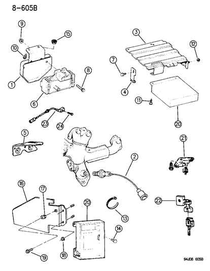1994 Jeep Wrangler Oxygen Sensor Diagram for 56041005