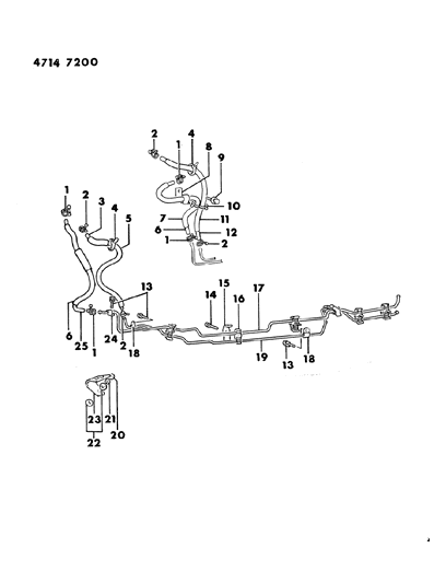 1984 Dodge Ram 50 Clip, Fuel And Brake Pipe Diagram for MB316724