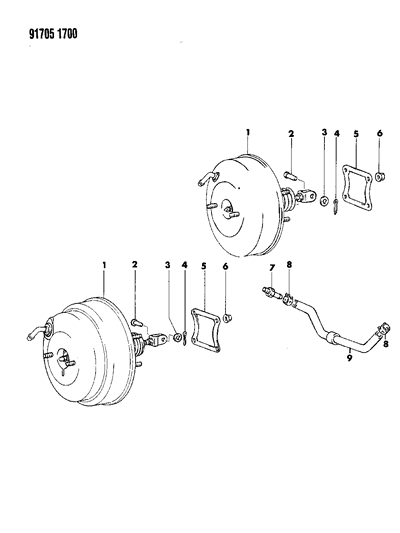 1991 Dodge Colt Booster, Power Brake Diagram 2 - Thumbnail