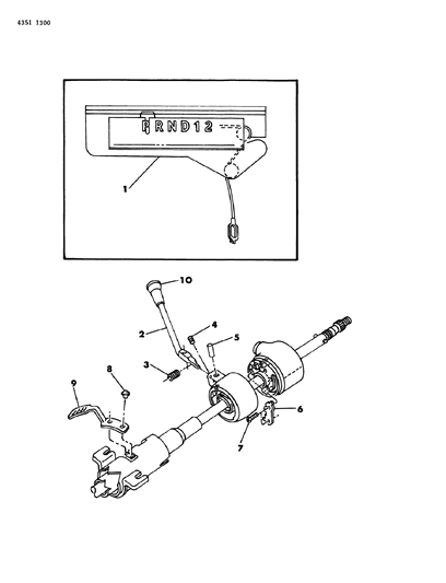 1984 Dodge Ram Wagon Controls, Gearshift, Steering Column Shift Diagram 1 - Thumbnail