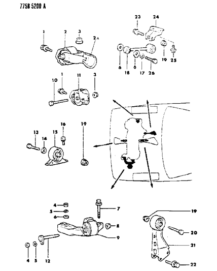1987 Dodge Colt Engine Mounting Diagram 1 - Thumbnail