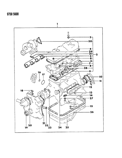 1989 Dodge Ram 50 Engine Gasket Sets Diagram 1 - Thumbnail