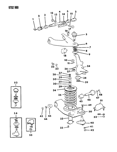 1989 Dodge Ram 50 Steering Knuckle Diagram for MB430827