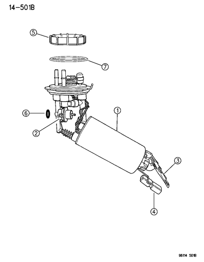 1996 Dodge Neon Module, Fuel Pump/Level Unit Assembly, Rear Diagram for 4546641