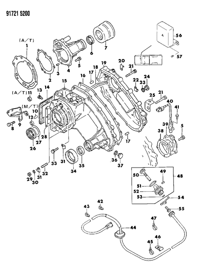 1991 Dodge Ram 50 Clip, Cable Holding (8) , Manual Transmission Diagram for MB196524