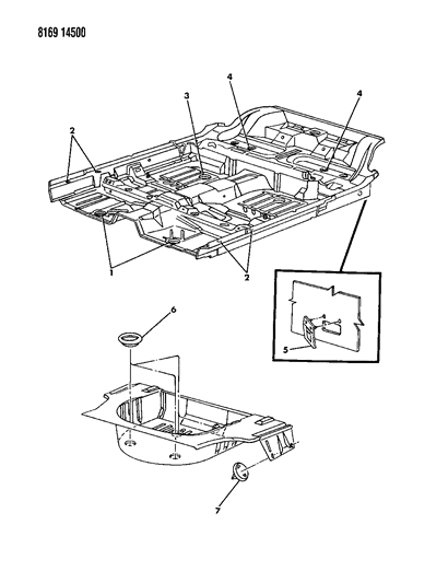 1988 Chrysler New Yorker Base Model Floor Pan Plugs Diagram