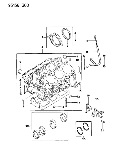 1993 Chrysler LeBaron GTC Cylinder Block Diagram 2 - Thumbnail