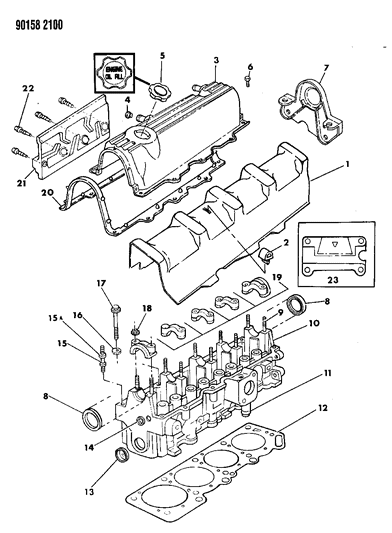 1990 Chrysler New Yorker Base Model Cylinder Head Diagram 1 - Thumbnail