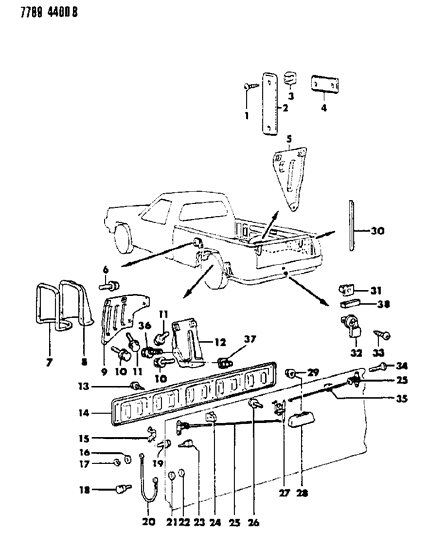 1987 Dodge Ram 50 Screw Diagram for MU462002