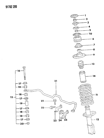 1991 Dodge Colt Suspension - Front Diagram 2 - Thumbnail