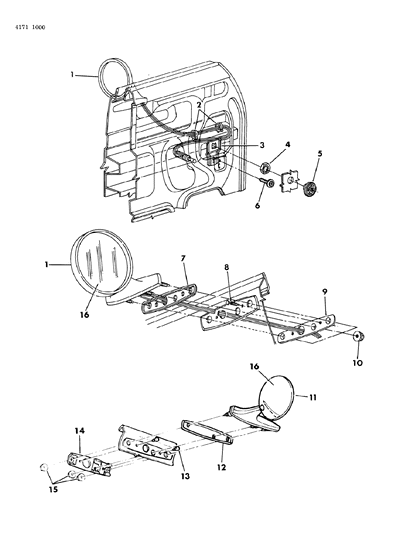 1984 Dodge Rampage Mirror - Exterior Diagram 2 - Thumbnail