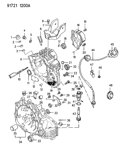 1991 Dodge Stealth Case & Miscellaneous Parts of Manual Transmission Diagram