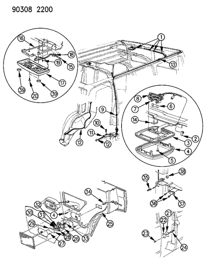 1991 Dodge Ram Wagon Housing, Upper Diagram for 3593541