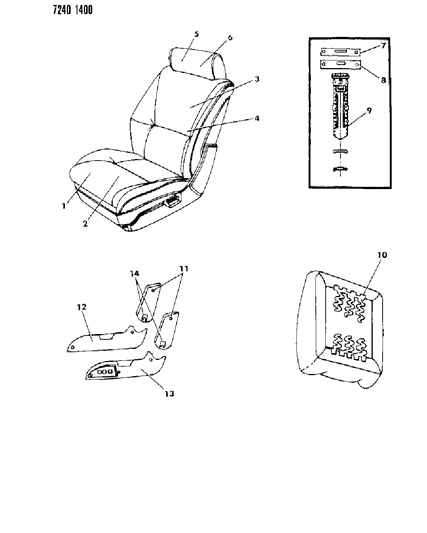 1987 Dodge Lancer Front Seat Diagram 4 - Thumbnail