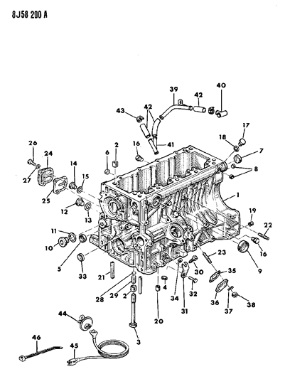 1989 Jeep Comanche Cylinder Block Diagram 2 - Thumbnail