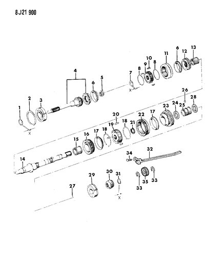 1990 Jeep Comanche Gear Train Diagram 6 - Thumbnail