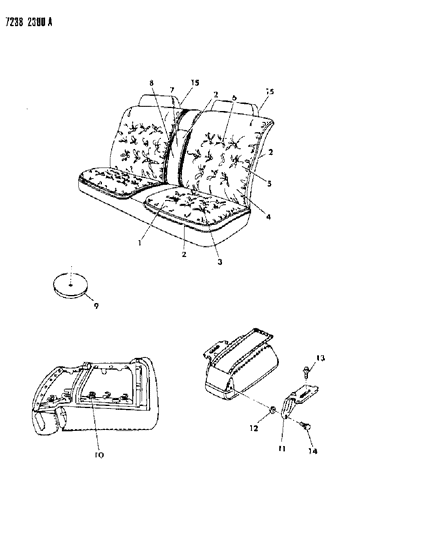 1987 Dodge 600 Sedan Rear Seat Diagram 3 - Thumbnail