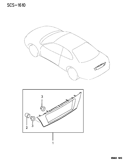 1996 Chrysler Sebring Coupe Garnish Panel , Rear End Diagram
